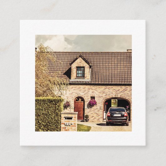 引っ越しましたの家の新しい住所正方形の名刺 スクエア名刺 (正面)