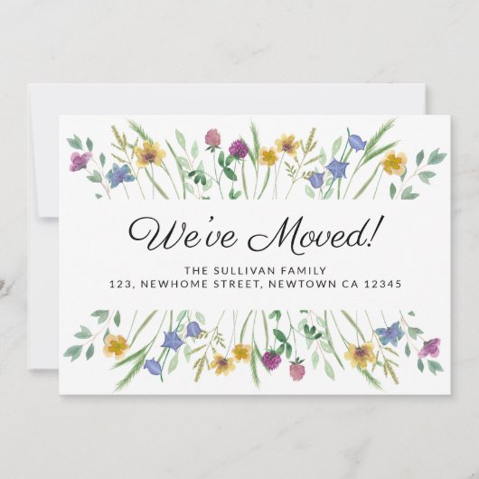 引っ越しましたの山花の動きのお知らせ 案内状 (正面)