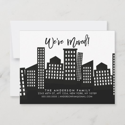 引っ越しましたの市街地移動のお知らせ 案内状 (正面)