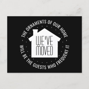 引っ越しましたの引っ越し祝いパーティーの招待状の新しい住所 案内ポストカード