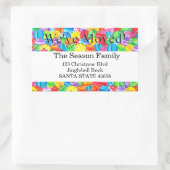 引っ越しましたの手塗りの水彩画のステッカー 長方形シール (バッグ)