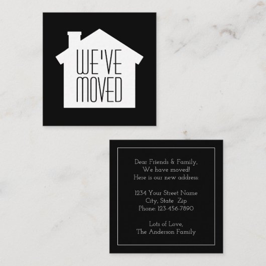 引っ越しましたの挿入物のシンプルでモダンな家の新しい住所 エンクロージャーカード (正面/裏面)