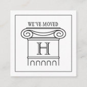 引っ越しましたの挿入物のモダンなイオンのコラムの新しい住所 エンクロージャーカード (正面)