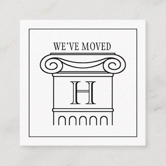 引っ越しましたの挿入物のモダンなイオンのコラムの新しい住所 エンクロージャーカード (正面)