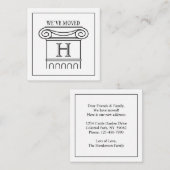 引っ越しましたの挿入物のモダンなイオンのコラムの新しい住所 エンクロージャーカード (正面/裏面)