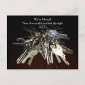 引っ越しましたの新しいアドレスのおもしろい鍵 ポストカード (正面)