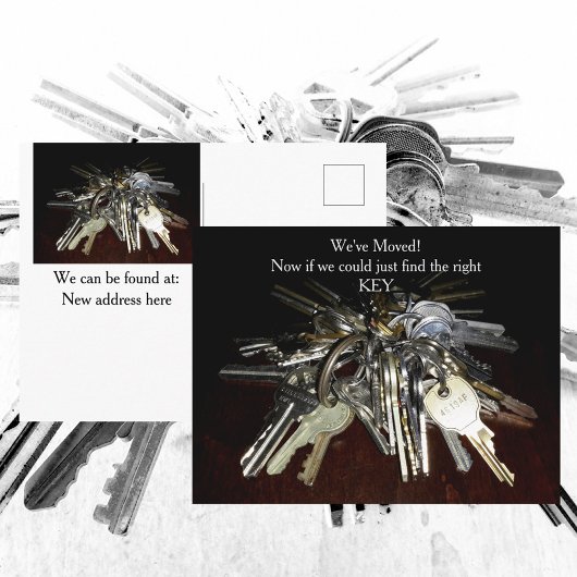 引っ越しましたの新しいアドレスのおもしろい鍵 ポストカード