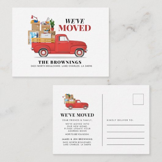 引っ越しましたの新しいアドレスのお知らせ ノートカード (正面/裏面)