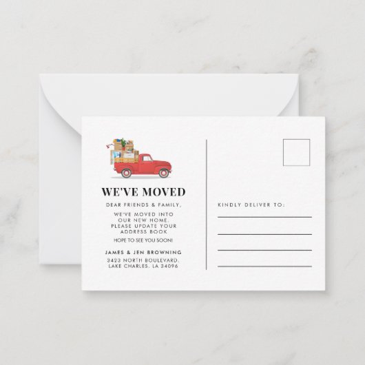 引っ越しましたの新しいアドレスのお知らせ ノートカード (裏面)