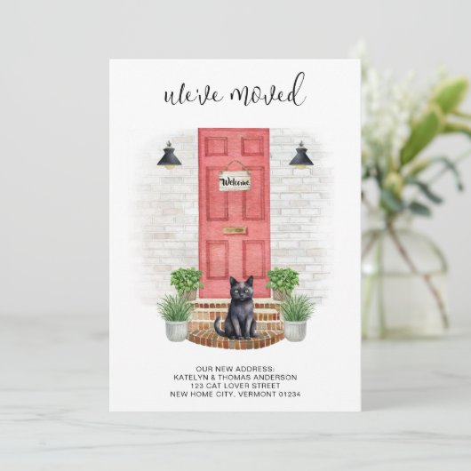 引っ越しましたの新しいアドレスのフロントレッドドア猫の移動 案内状 (スタンド正面)
