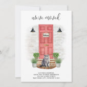 引っ越しましたの新しいアドレスのフロントレッドドア猫の移動 案内状 (正面)