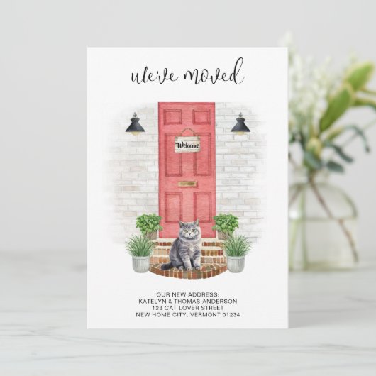 引っ越しましたの新しいアドレスのフロントレッドドア猫の移動 案内状 (スタンド正面)