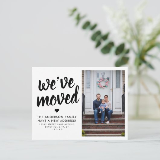 引っ越しましたの新しいアドレスの変更の写真の移動 案内ポストカード (スタンド正面)