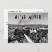 引っ越しましたの新しいアドレスの移動アナウンスB&W ポストカード (正面/裏面)