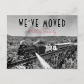 引っ越しましたの新しいアドレスの移動アナウンスB&W ポストカード (正面)