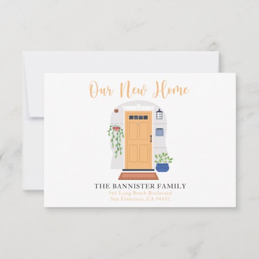 引っ越しましたの新しいアドレスの移動告知カード サンキューカード (正面)