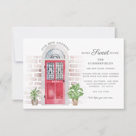 引っ越しましたの新しいアドレスの移動告知 (正面)