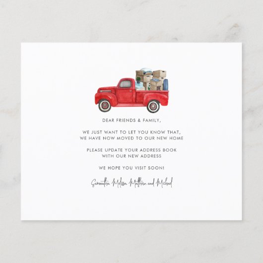 引っ越しましたの新しいアドレスの移動告知 (裏面)