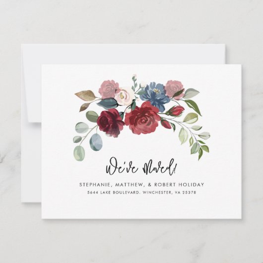 引っ越しましたの新しいアドレスの移動告知 ノートカード (正面)