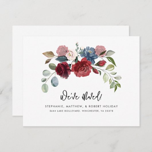 引っ越しましたの新しいアドレスの移動告知 ノートカード (正面/裏面)