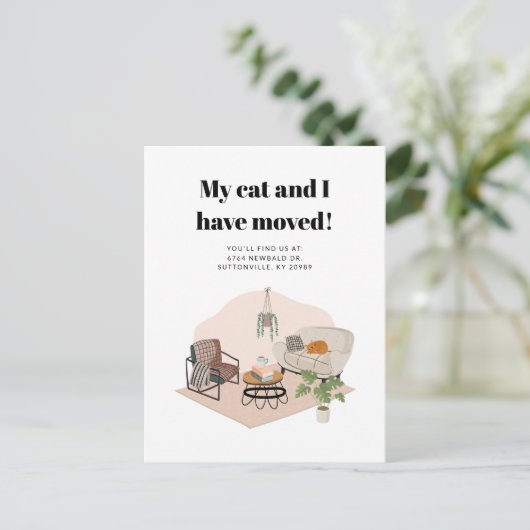 引っ越しましたの新しいアドレスの移動告知 ポストカード (スタンド正面)
