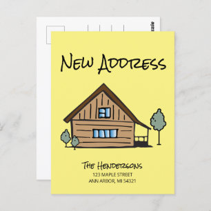 引っ越しましたの新しいアドレスの移動告知 ポストカード