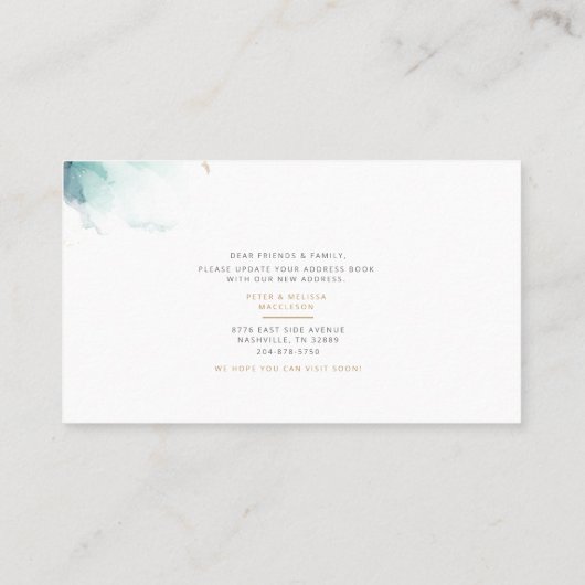 引っ越しましたの新しいアドレスの移動告知 名刺 (裏面)