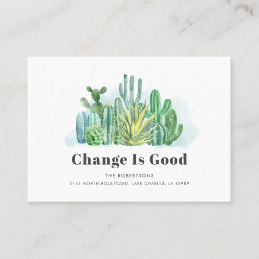 引っ越しましたの新しいアドレスの移動告知 名刺 (正面)