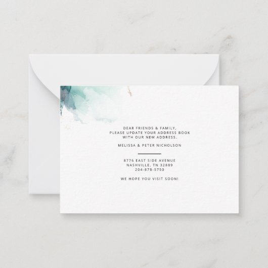 引っ越しましたの新しいアドレスの移動 ノートカード (裏面)