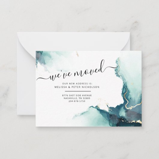 引っ越しましたの新しいアドレスの移動 ノートカード (正面)