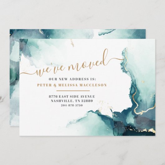 引っ越しましたの新しいアドレスの移動 案内状 (正面/裏面)