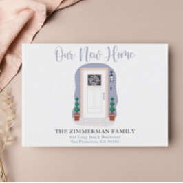 引っ越しましたの新しいアドレスパステルウォーターカラー ポストカード