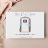 引っ越しましたの新しいアドレスパステルウォーターカラー ポストカード