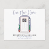 引っ越しましたの新しいアドレスパステルウォーターカラー ポストカード (正面)