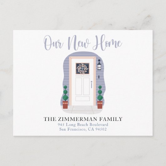 引っ越しましたの新しいアドレスパステルウォーターカラー ポストカード (正面)