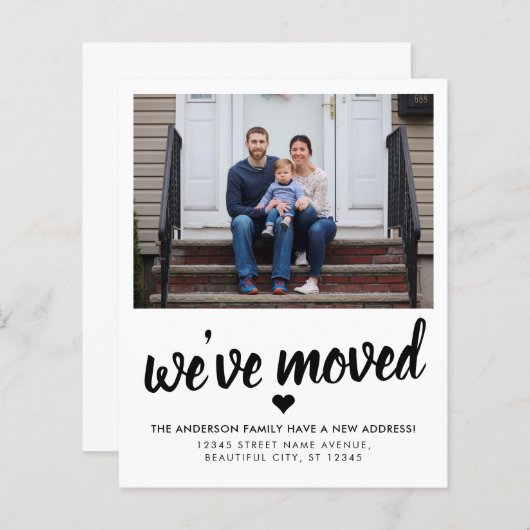 引っ越しましたの新しいアドレス写真の移動告知 (正面/裏面)