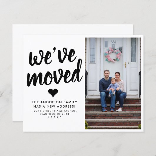 引っ越しましたの新しいアドレス写真の移動告知 (正面/裏面)
