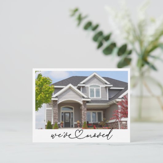 引っ越しましたの新しいアドレス写真の移動告知 ポストカード (スタンド正面)