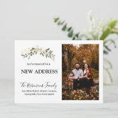 引っ越しましたの新しいアドレス写真の観葉のミニマリスト 案内状 (スタンド正面)