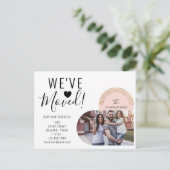 引っ越しましたの新しいアドレス写真ハート移動 案内ポストカード (スタンド正面)