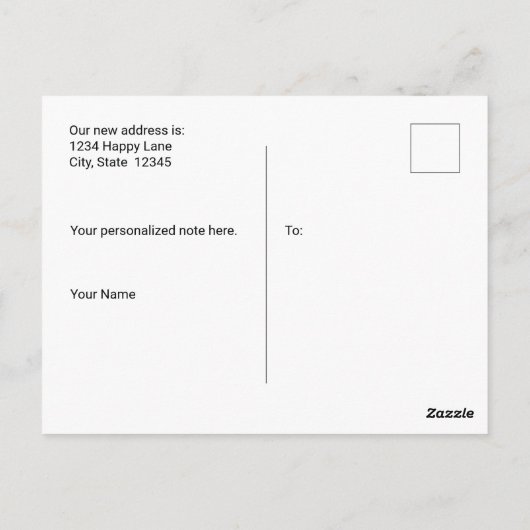 引っ越しましたの新しいアドレス案内はがき ポストカード (裏面)