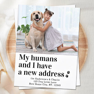 引っ越しましたの新しいアドレス犬のペットの写真の移動 案内ポストカード