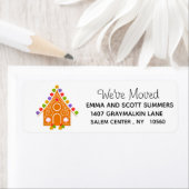 引っ越しましたの新しいアドレス発表のクリスマス ラベル (インサイチュ)