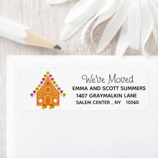 引っ越しましたの新しいアドレス発表のクリスマス ラベル (インサイチュ)