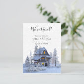 引っ越しましたの新しいアドレス通知の移動クリスマス 案内ポストカード (スタンド正面)