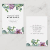 引っ越しましたの新しいアドレスEucalyptus Greenery Moving ノートカード (正面/裏面)