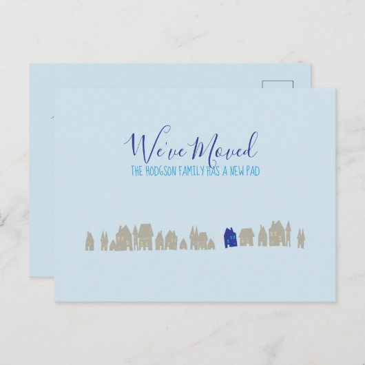 引っ越しましたの新しいホームのお知らせ ポストカード (正面/裏面)