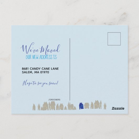 引っ越しましたの新しいホームのお知らせ ポストカード (裏面)