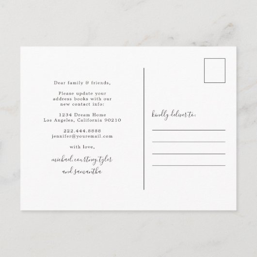 引っ越しましたの新しいホームの移動告知 案内ポストカード (裏面)