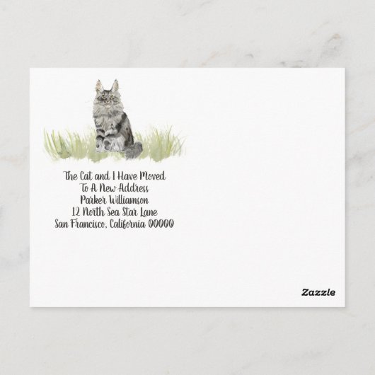 引っ越しましたの新しいホームアドレス ポストカード (裏面)